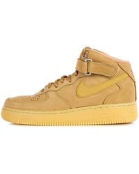 Nike - Hoher Herrenschuh Air Force 1 Mid 07 Wb Flachs/Weizen/Gummi Hellbraun/Schwarz - Lyst