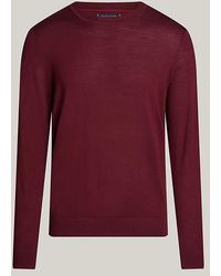 Tommy Hilfiger - Hemden Mann Mw0Mw36539 Dc Fine Messgerat Merino Vlp Deep Rouge - Lyst