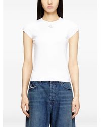 DIESEL - T-Angie T-Shirt Met Geborduurd Logo - Lyst