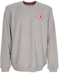 Fjallraven - Sudadera Ligera Con Cuello Redondo Para Hombre Sueter Con Insignia Y Logo 1960 Gris Melange - Lyst