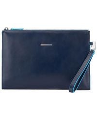 Piquadro - Pequena Bolsa De Cuero Plana Ac5099B2-Blu2 Azul - Lyst