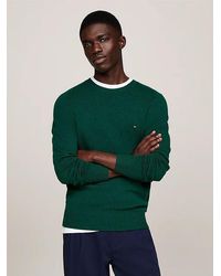 Tommy Hilfiger - Hemden Mann Mw0Mw36535 Lammwool Mrb Ornament Grun Htr - Lyst