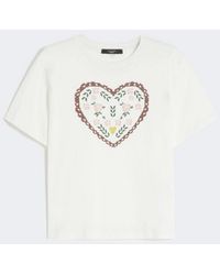 Max Mara - T-Shirt Met Witte Vrouw Print - Lyst