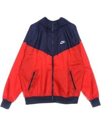 Nike - Coupe-Vent Homme Sportswear Tisse Double Windrunner Veste A Capuche Universite Rouge/Midnight/Blanc - Lyst