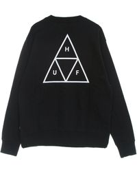 Huf - Essentials Tt Crew Herensweatshirt Met Ronde Hals Zwart - Lyst