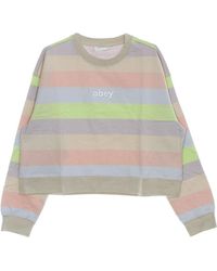 Obey - Cropped Lichtgewicht Sweatshirt Met Ronde Hals Voor Chelsea Crew Specialty Fleece - Lyst