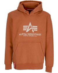 Alpha Industries - Sudadera Basica Con Capucha Para Hombre Marron Avellana - Lyst