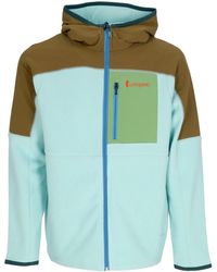 COTOPAXI - Herenfleecejack Abrazo Fleecejack Met Capuchon En Volledige Ritssluiting Eiken/Zeeglas - Lyst