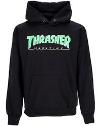 Thrasher - Herren-Kapuzenpullover Mit Umrissen, Schwarz/Grun - Lyst