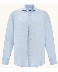 Paul & Shark - Linnen Shirt Blauw - Lyst
