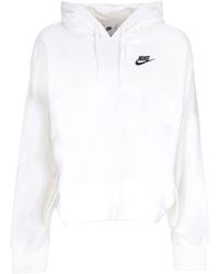 Nike - Sweat A Capuche Femme Sportswear Club Fleece Oversize Hoodie Ssnl Blanc/Noir - Lyst