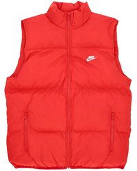 Nike - Club Puffer Vest Doudoune Sans Manches Pour Homme Rouge/Blanc - Lyst