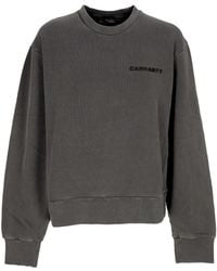 Carhartt - Akron Sweat Sudadera Ligera Con Cuello Redondo Para Mujer Tenida En Prenda Negra - Lyst