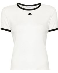 Courreges - T-Shirt À Bords Contrastants - Lyst