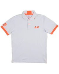 Sun 68 - Polo Maxi Logo Fluo A34122/01 B.Co - Lyst