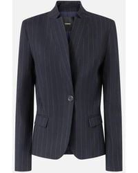 Pinko - Fitted Pinstripe Wool Blazer - Lyst