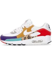 Nike - W Air Max 90 Se Chaussure Basse Pour Femme Blanc/Blanc/Curry Clair/Rouge Habanero - Lyst