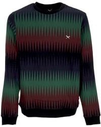 Iriedaily - Vintachi Crew Sweat-Shirt A Col Rond Pour Hommes Noir/Rouge - Lyst