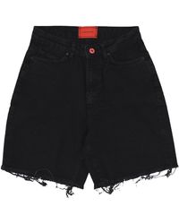 Vision Of Super - Short Jeans Printed Flames And Logo Shorts Denim - Lyst