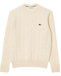 Lacoste - Sweaters Cream - Lyst