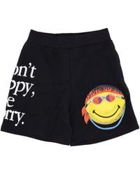 Market - Pantalon De Survetement Court Homme Don'T Happy Be Worry Sweatshorts X Smiley Noir - Lyst