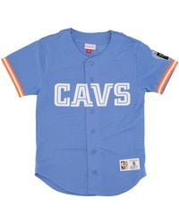 Mitchell &amp; Ness - Nba Button Jacket On The Clock Mesh Button Front Clecav - Lyst