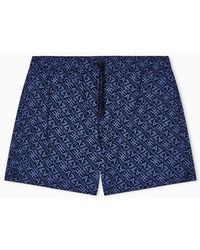 EA7 - Badpak Met Blauwe Print - Lyst