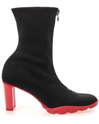 McQueen - Neoprene Ankle Boots Heel - Lyst