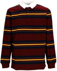Carhartt - Long Sleeve Polo L/S Oregon Rugby Shirt Starco Stripe/Burgundy - Lyst