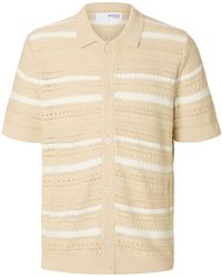 SELECTED - Crochet Polo Cardigan - Lyst