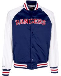 Mitchell &amp; Ness - Blouson Bomber Homme Nhl Primetime Lw Satin Jacket Neyran Marine - Lyst