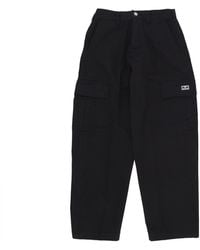 Obey - Bigwig Baggy Twill Cargo Pant Zwarte Lange Herenbroek - Lyst