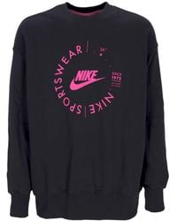 Nike - Sweatshirt Met Ronde Hals, Sportkleding, Fleece, Oversized Utility, Ronde Hals, Antraciet - Lyst