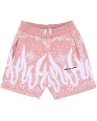 Vision Of Super - Pantalones Cortos De Chandal Para Hombre Pantalones Cortos Con Estampado De Bandana Rosa - Lyst