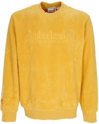 Timberland - Sudadera De Hombre Con Logo Lineal Y Cuello Redondo Amarillo Mineral - Lyst
