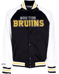 Mitchell &amp; Ness - Blouson Bomber Homme Nhl Primetime Lw Satin Jacket Bosbru Noir - Lyst