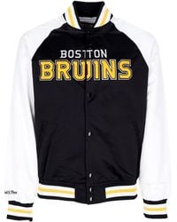 Mitchell &amp; Ness - Herren Bomberjacke Nhl Primetime Lw Satinjacke Bosbru Schwarz - Lyst