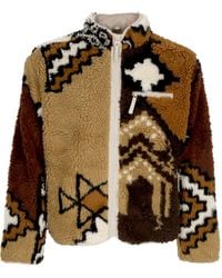 Obey - Herenbeer Marokkaanse Rug Sherpa Jas Bruin Multi - Lyst
