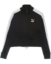 PUMA - Sudadera Corta Ligera Con Cuello Alto Para Mujer Chaqueta Deportiva Corta T7 Negro - Lyst