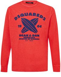 DSquared² - T-Shirt Lange Mouwen Met Afdrukken - Lyst