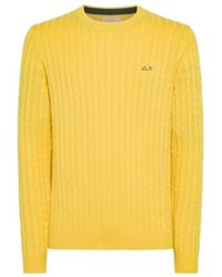 Sun 68 - Pull Jaune Rond K43141 - Lyst