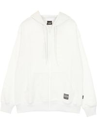 Propaganda - Lichtgewicht Herensweatshirt Met Capuchon En Rits, Geribde Hoodie Met Gradientrits, Wit - Lyst