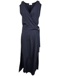 P.A.R.O.S.H. - Blaue Ärmellose Taillierte Bluse - Lyst