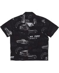 Huf - Herenshirt Met Korte Mouwen Drop Top Resort-Shirt Zwart - Lyst