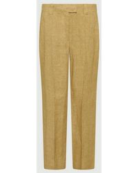Marella - Linnen Broek Vrouw Kaki - Lyst