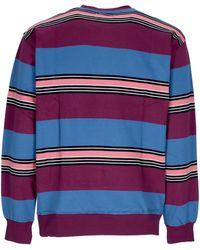 Obey - Sweat-Shirt A Col Rond Pour Hommes Ender Stripe Crew Specialty Fleece Betterave Multi - Lyst