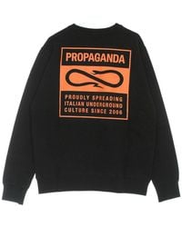 Propaganda - Label Crewneck Leichtes Herren-Sweatshirt Mit Rundhalsausschnitt Schwarz - Lyst