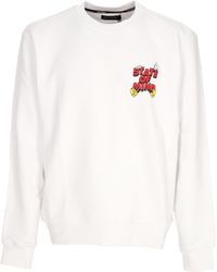 5TATE OF MIND - Mickey 5Tate Lichtgewicht Herensweatshirt Met Ronde Hals, Wit - Lyst