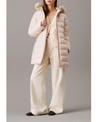 Calvin Klein - Mw Padded Scuba Belted Coat Jacke - Lyst