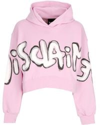 DISCLAIMER - Vrouwen Korte Hoodie W Groot Logo Crop Hoodie Roze - Lyst